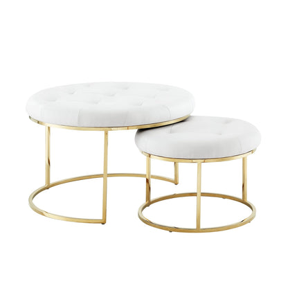 Carlotta Leather Nesting Coffee Table (Set of 2)