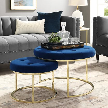 Carlotta Velvet Nesting Coffee Table (Set of 2)