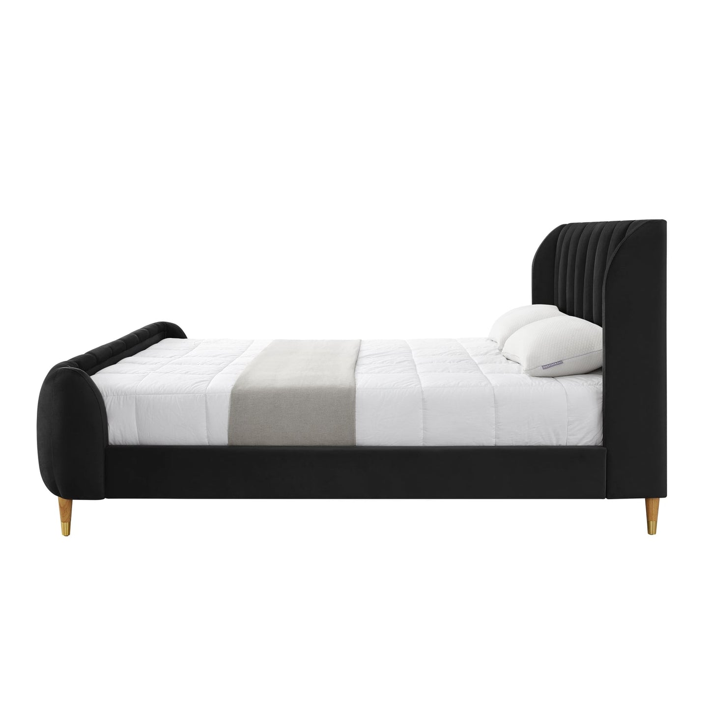 Misael Velvet Platform Bed