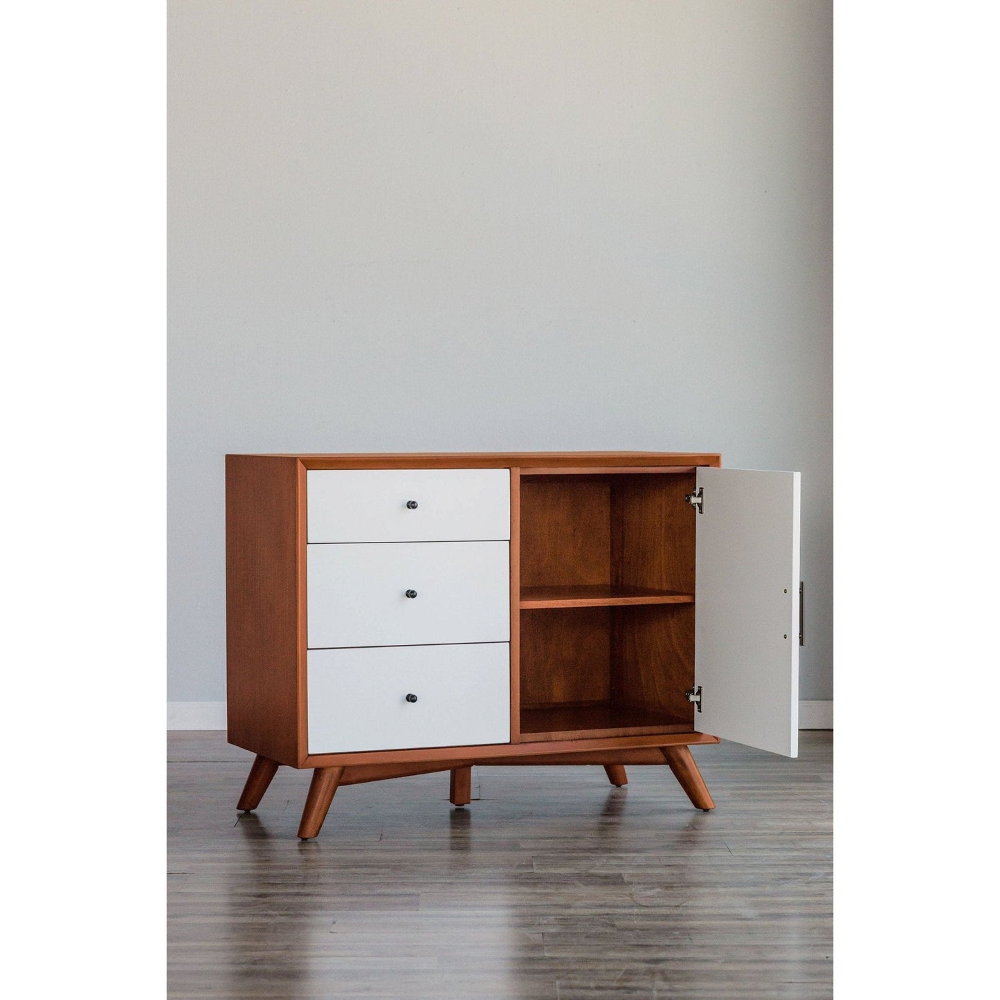Flynn Accent Cabinet, Cherry Acorn/White