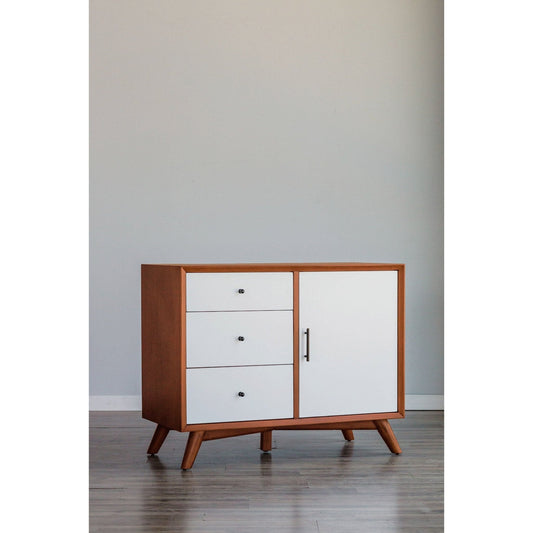 Flynn Accent Cabinet, Cherry Acorn/White