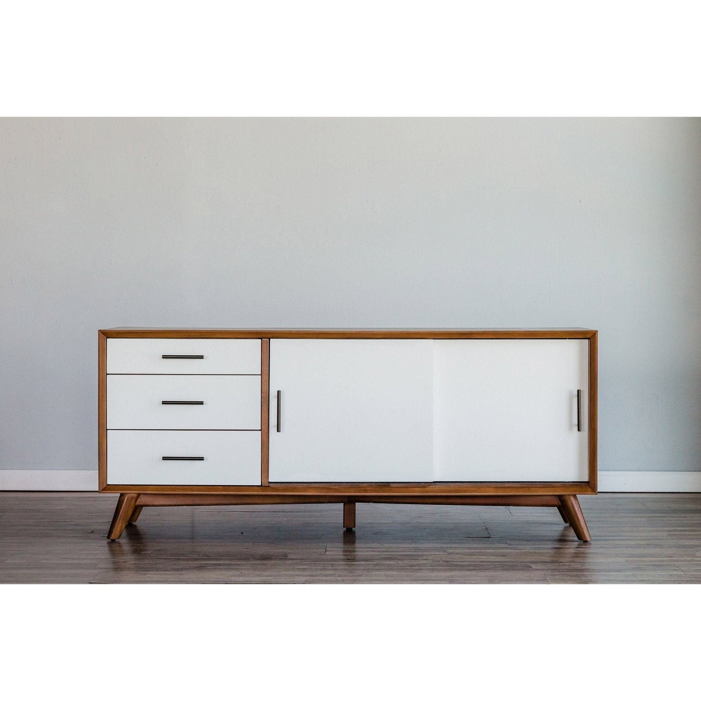 Flynn Large TV Console, Cherry Acorn/White