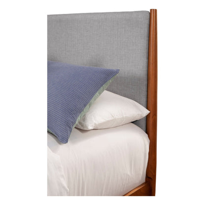 Flynn Panel Bed, Cherry Acorn/Grey