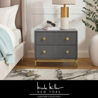 Zoie 2 Drawers Nightstand