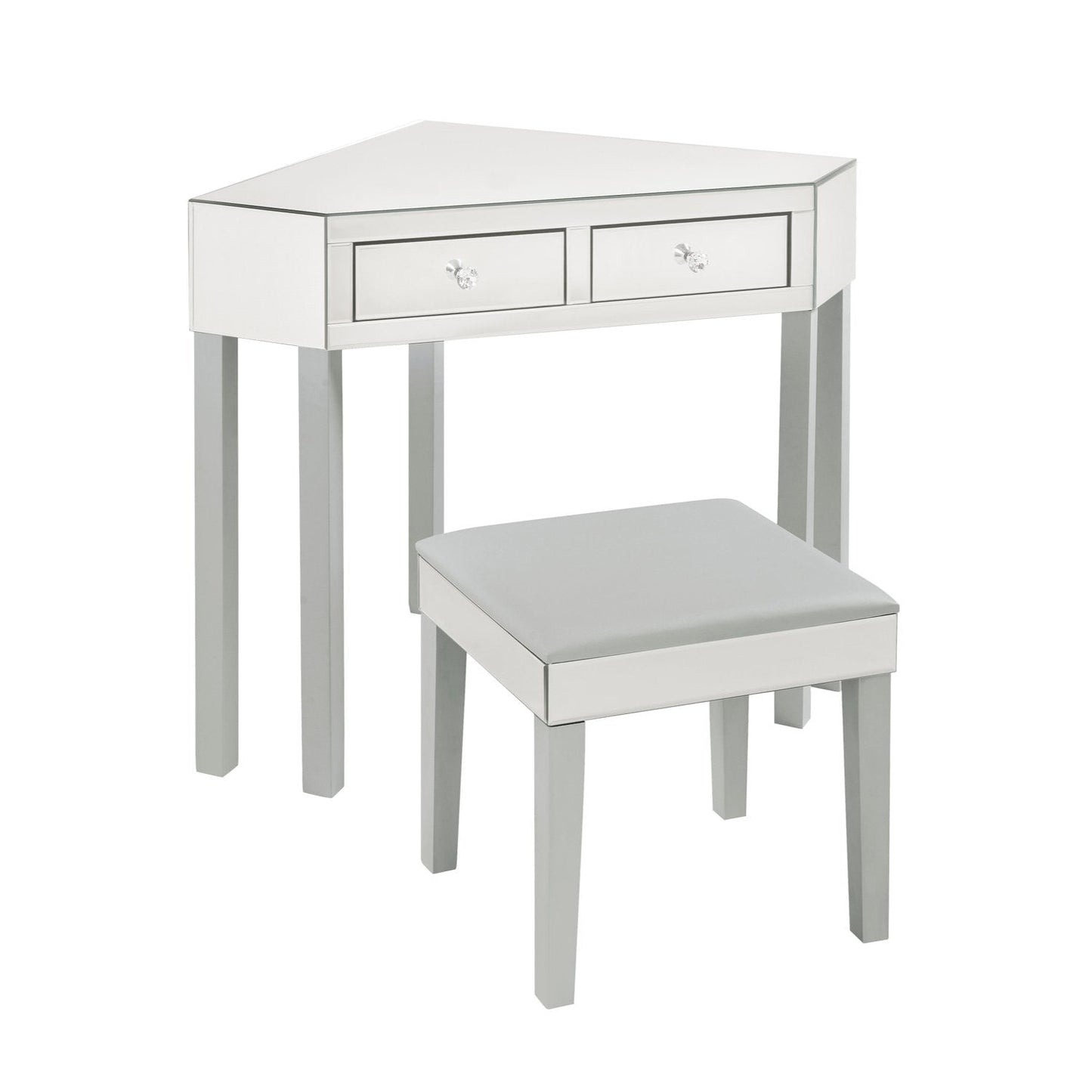 Amaris Mirrored Corner Vanity Set