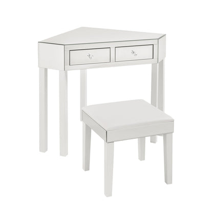 Amaris Mirrored Corner Vanity Set