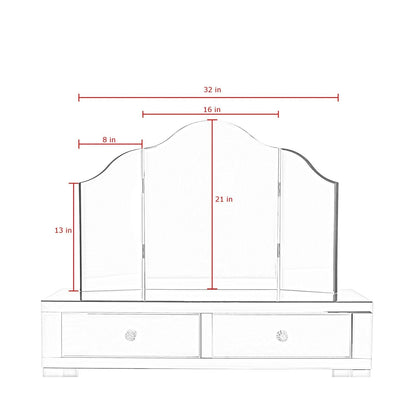 Amaris Mirrored Corner Vanity Set