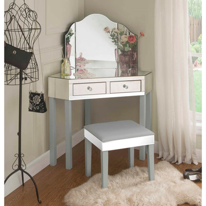 Amaris Mirrored Corner Vanity Set