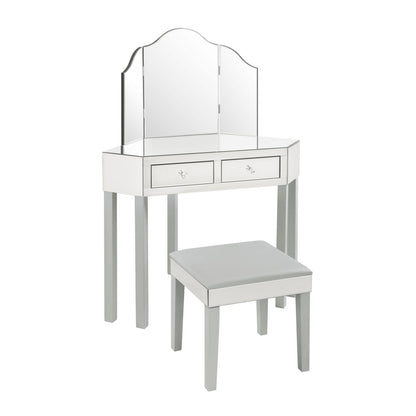 Amaris Mirrored Corner Vanity Set