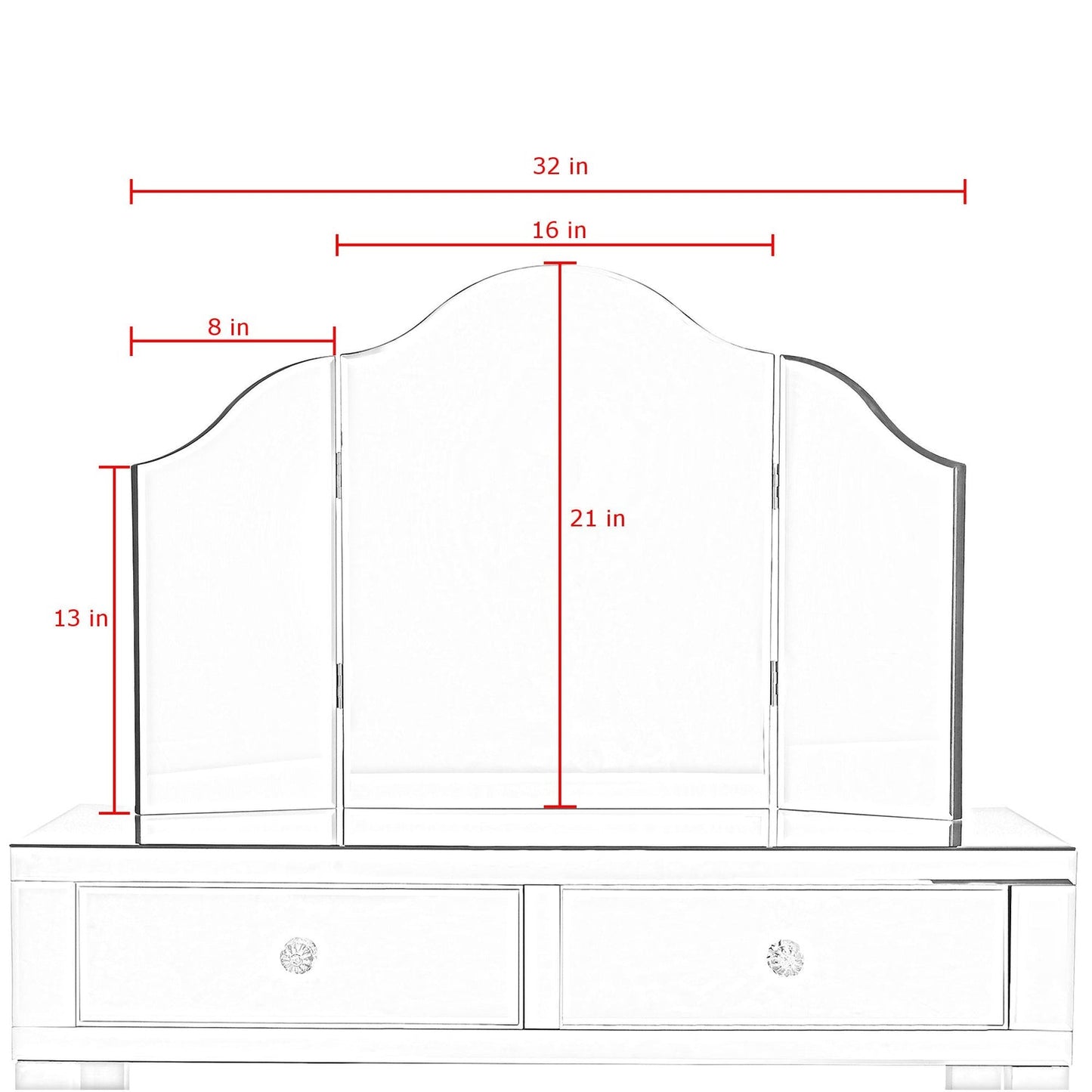 Amaris Mirrored Corner Vanity Set