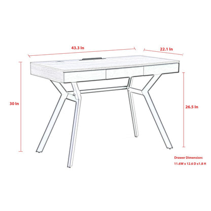 Noemi Writing Desk with 3 Drawers