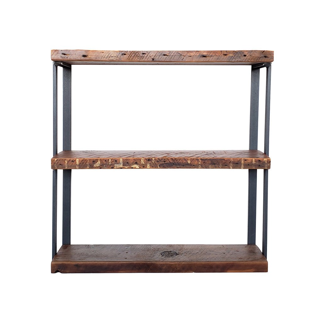 Wall Mount 3 Shelf Unit with Bookends: 37"H