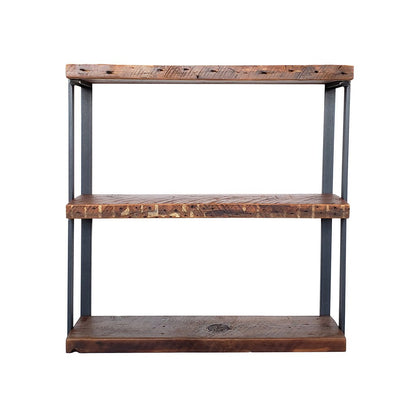 Wall Mount 3 Shelf Unit with Bookends: 37"H