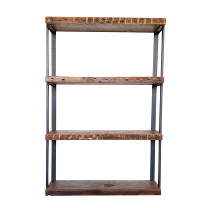 Wall Mount 4 Shelf Unit with Bookends: 54.5"H