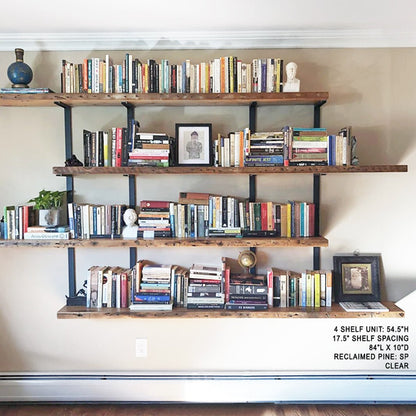 Wall Mount 4 Shelf Unit: 54.5" H