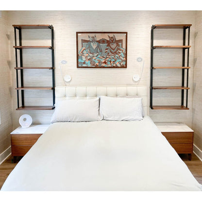 Wall Mount 5 Shelf Unit with Bookends: 58" H