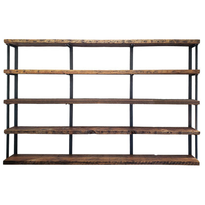 Wall Mount 5 Shelf Unit with Bookends: 58" H