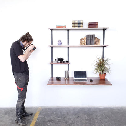 Floating Desk + 3 Shelves