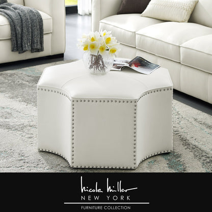 Fiorella Leather Cocktail Ottoman