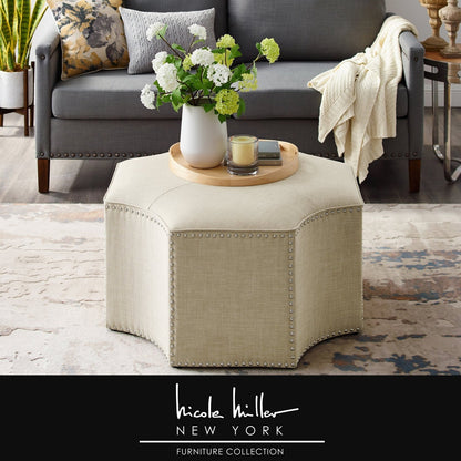 Fiorella Linen Cocktail Ottoman