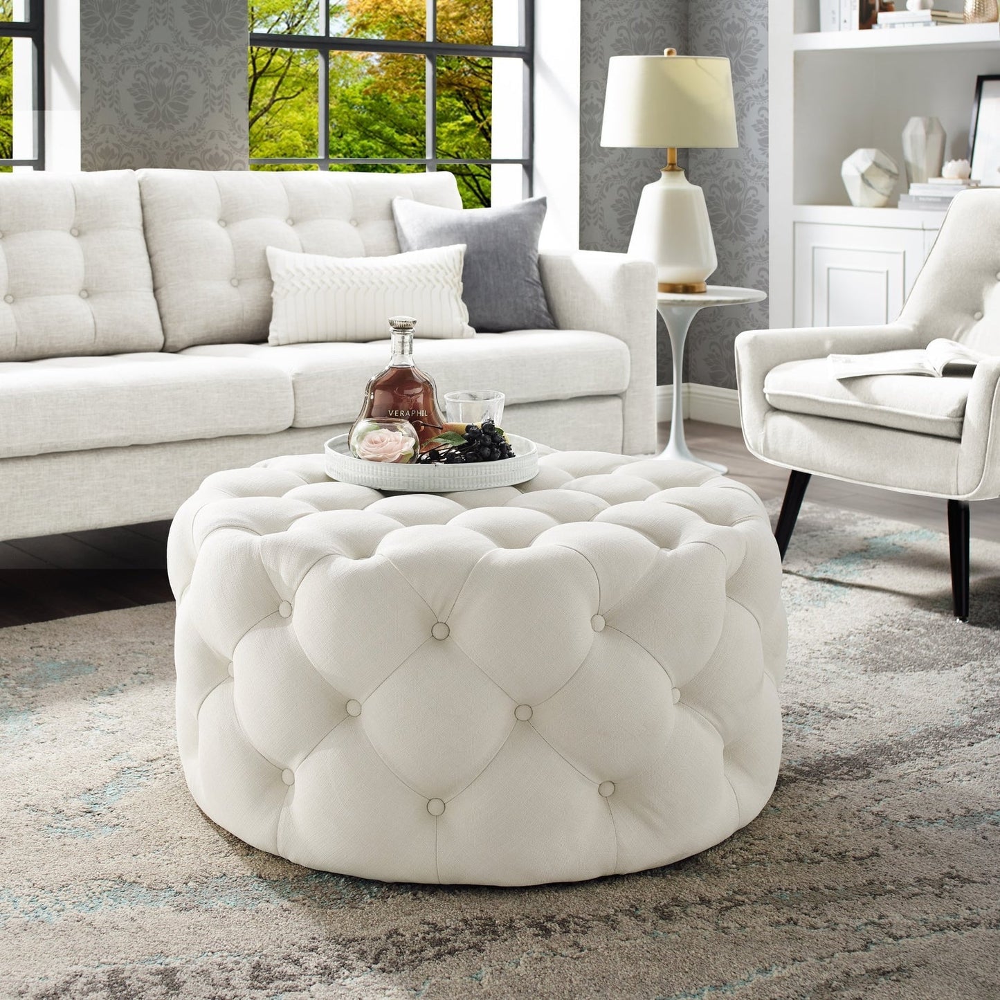 Bella Cocktail Round Ottoman