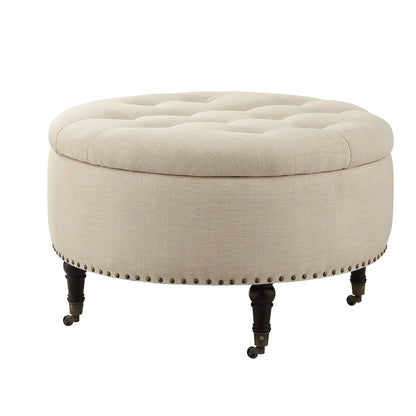 Elizabeth Storage Ottoman Linen