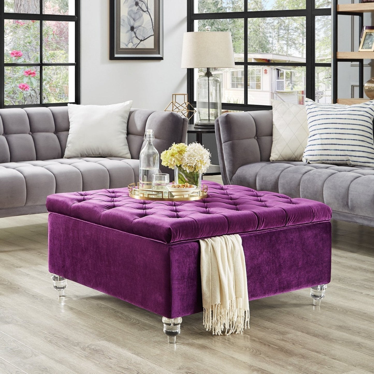 Raphael Velvet Cocktail Ottoman