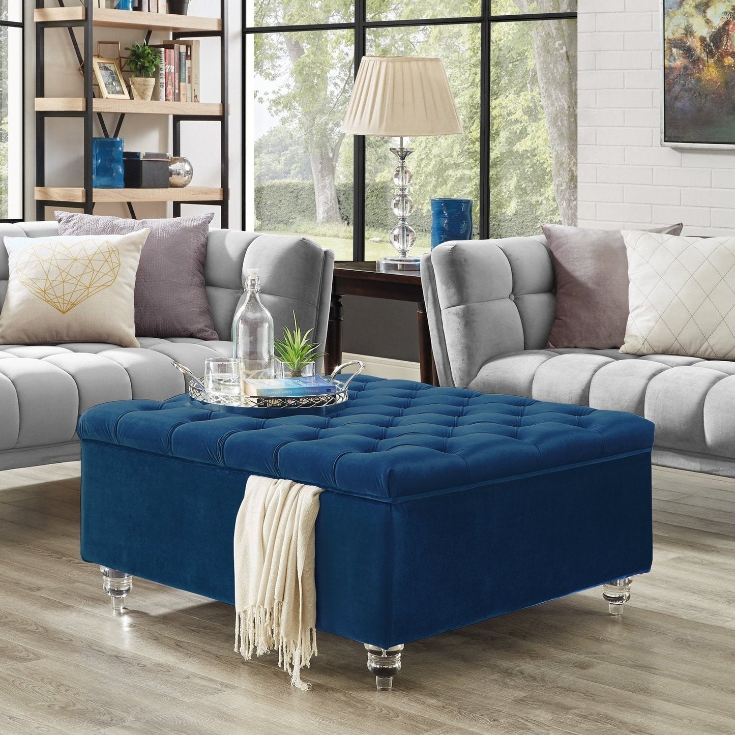 Raphael Velvet Cocktail Ottoman