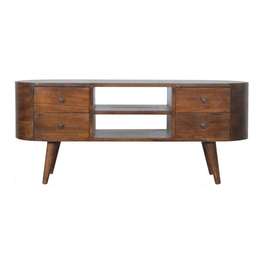 Chestnut Rounded Entertainment Unit