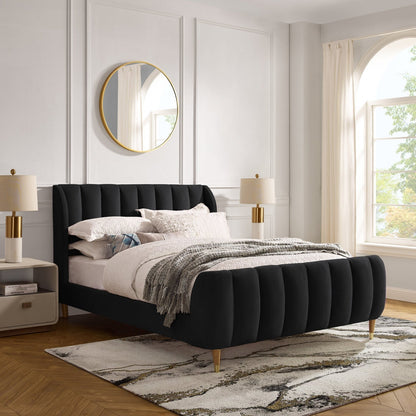 Misael Velvet Platform Bed