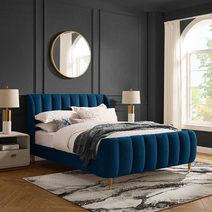 Misael Velvet Platform Bed