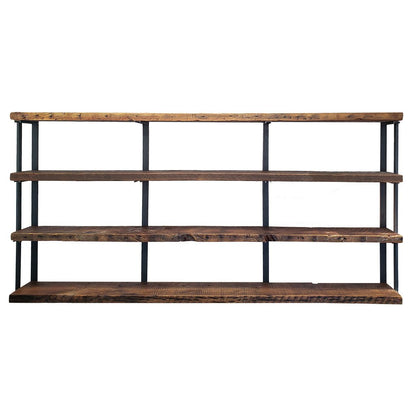Wall Mount 4 Shelf Unit with Bookends: 44" H
