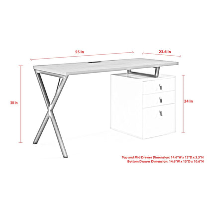 Axton Writing Desk with 3 Drawers