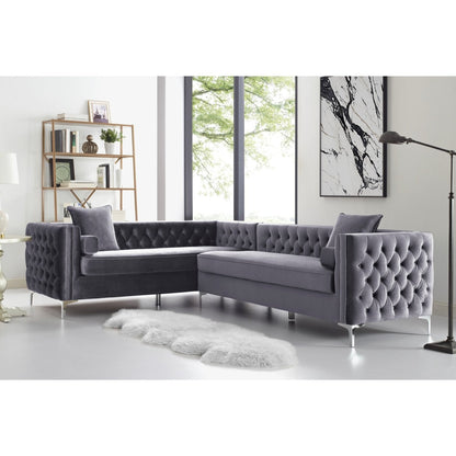 Giovanni Velvet Corner Sectional Sofa