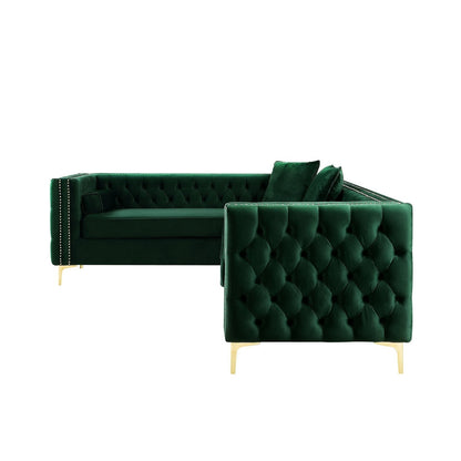 Giovanni Velvet Corner Sectional Sofa