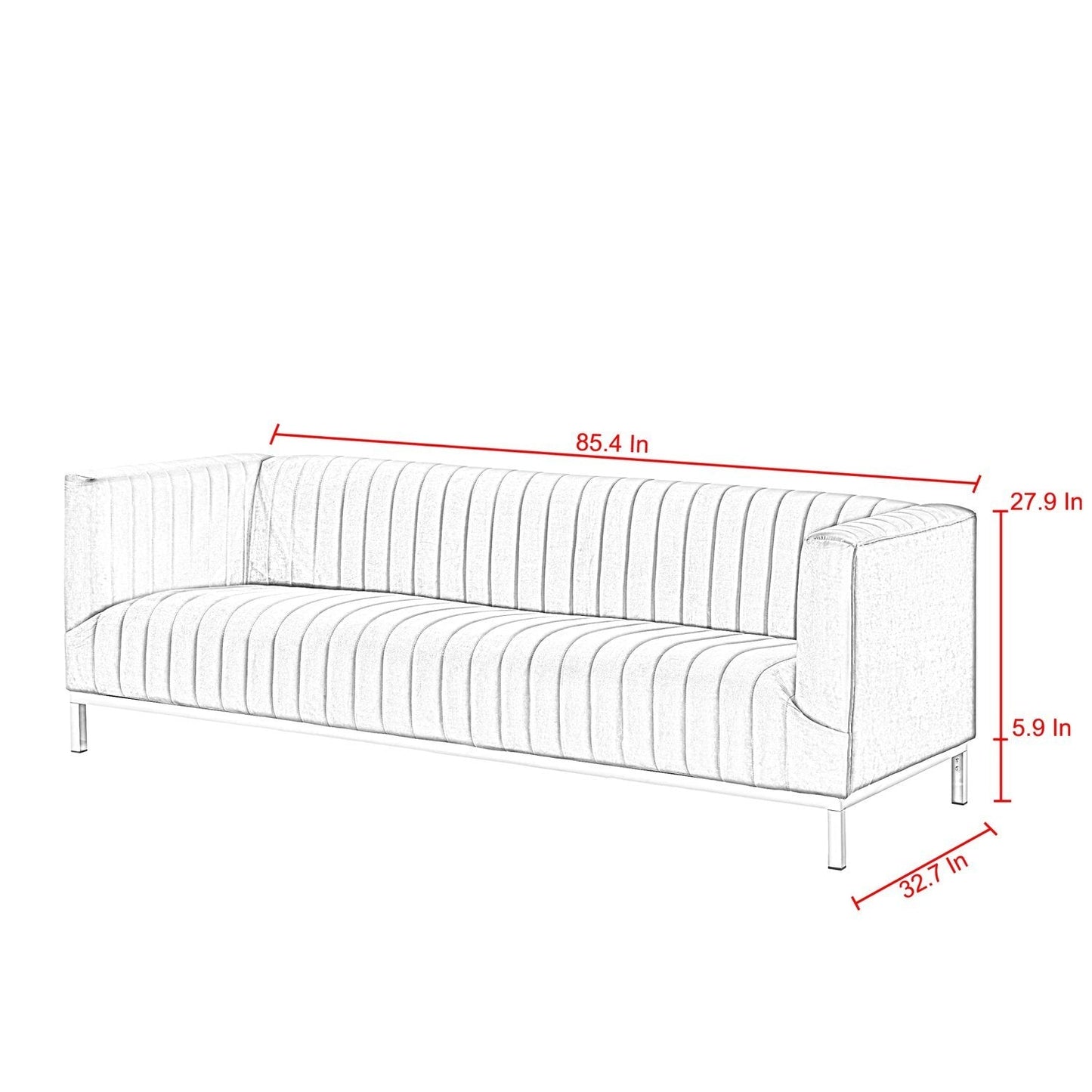 Sean Velvet 3-Seat Sofa