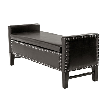 Columbus Leather Storage Bench