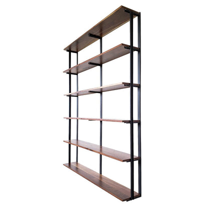 Wall Mount 6 Shelf Unit with Bookends: 89.5" H