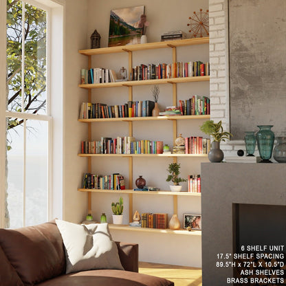 Wall Mount 4 Shelf Unit: 54.5" H