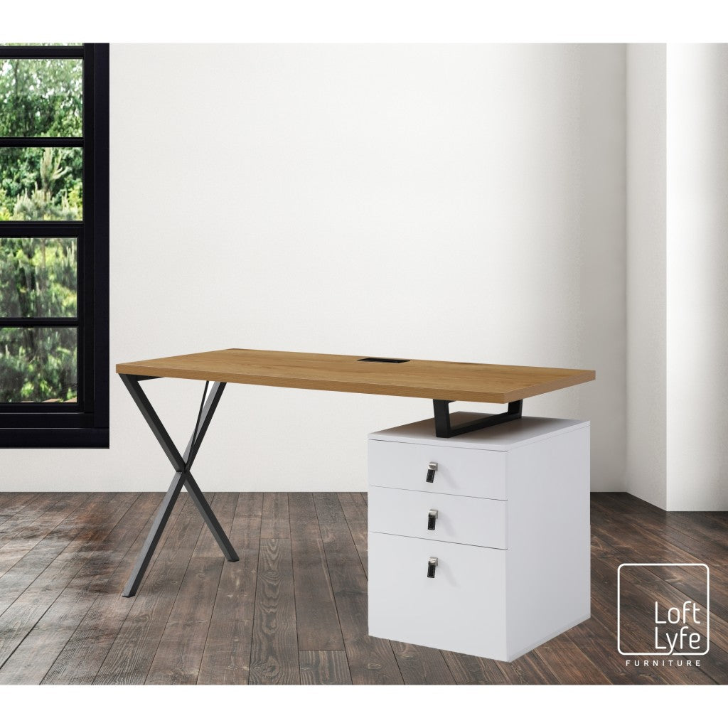 Axton Writing Desk with 3 Drawers