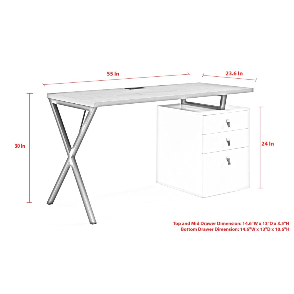 Axton Writing Desk with 3 Drawers