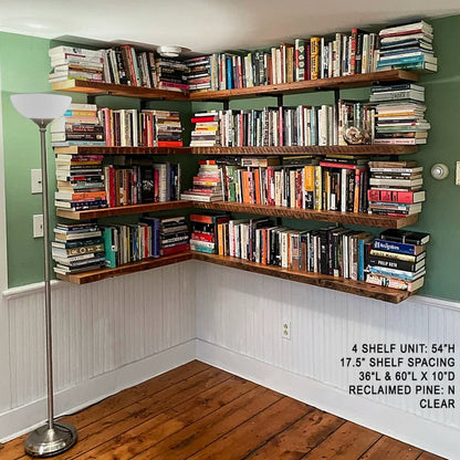 Wall Mount 4 Shelf Unit: 54.5" H