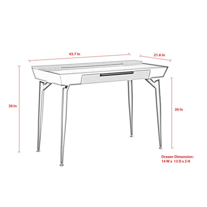 Leyla Writing Desk with 3 Drawers