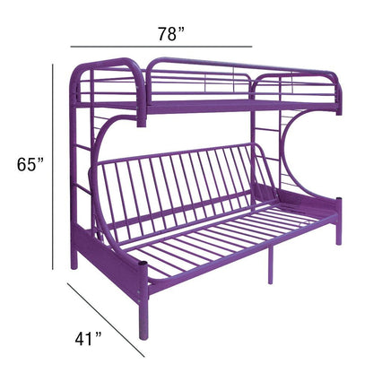 Purple Twin Over Full Futon Bunk Bed