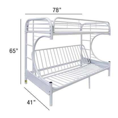 White Twin Over Full Futon Bunk Bed