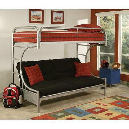 Silver Twin XL Over Queen Futon Bunk Bed