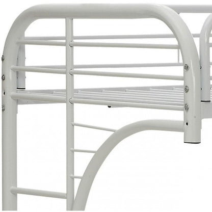 White Twin XL Over Queen Futon Bunk Bed